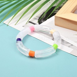 Массивный акриловый браслет из изогнутых трубок и колонок&nbsp;BJEW-JB06989