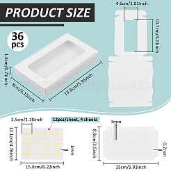 36 шт. прямоугольные почтовые коробки для хранения из крафт-бумаги с видимым окном&nbsp;DIY-BC0015-68B