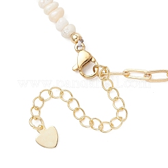 Цепочка из латунных скрепок с бусинами из натуральной культивированной пресноводной груши/картофеля.&nbsp;NJEW-JN05945