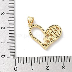 Латунные микропаве прозрачные подвески с фианитом&nbsp;KK-H537-28B-G