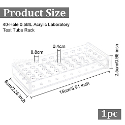 Акриловый штатив для лабораторных пробирок на 40 отверстие емкостью 0.5 мл&nbsp;AJEW-WH0010-73B