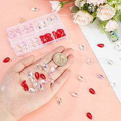 96шт 4 цвета прозрачные стеклянные подвески&nbsp;GLAA-GA0001-38