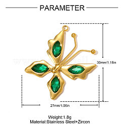 Подвески из нержавеющей стали 304 с кубическим цирконием&nbsp;STAS-OY010-05G