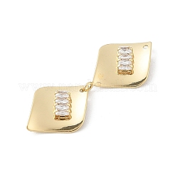 Фурнитура для сережек с микропаве из кубического циркония из латуни&nbsp;LS-KK-E791-04G