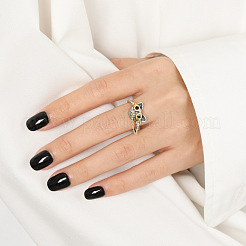 Очки собака 925 стерлинговое серебро микро паве кубический цирконий регулируемые манжеты кольца&nbsp;FS-WGF17D0-01