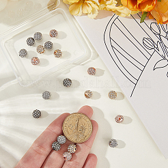 20 шт. 4-х цветные бусины из сплава со стразами&nbsp;FIND-PA0001-20