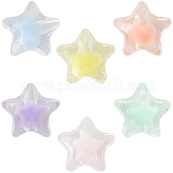 120шт 6 цвета прозрачные акриловые бусины&nbsp;TACR-SC0001-49