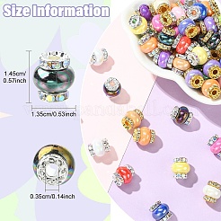 20 шт. 2 вида бусин из смолы с латунными стразами в форме ронделя&nbsp;KK-YW0004-31