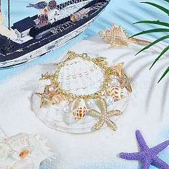 Модные оболочки шарм браслеты&nbsp;BJEW-PH0002-01