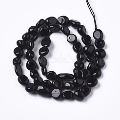 Натуральный черный обсидиан бисер пряди G-R465-34