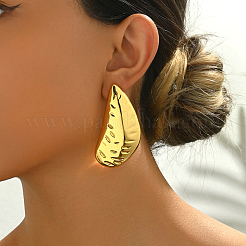 Латунные фактурные серьги-гвоздики в форме капель&nbsp;CB6222