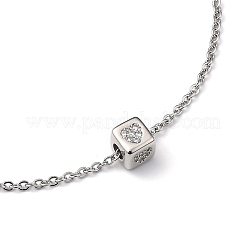 Браслеты с подвесками из латуни с прозрачным кубическим цирконием&nbsp;BJEW-JB05400-04