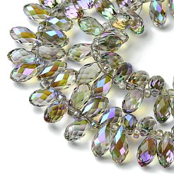 Прозрачные стеклянные бусины гальваническим пряди&nbsp;GLAA-K064-07A-HR01