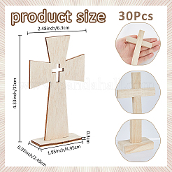 30 шт. деревянные крестовые украшения&nbsp;DIY-FH0009-72