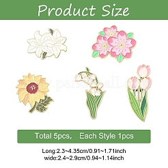 5 шт. 5 стильных креативных брошей из цинкового сплава&nbsp;JEWB-YW0001-11