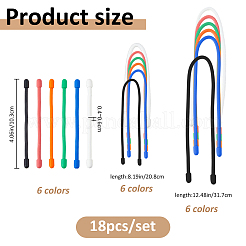 18 шт. 18-х видов синтетических резиновых кабельных стяжек&nbsp;AJEW-FH0007-24