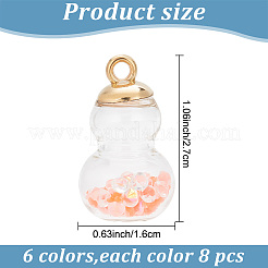 48 шт. двухцветные светящиеся стеклянные подвески&nbsp;GLAA-AR0001-39