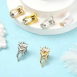 6 шт. 6-х цветные броши из сплава зубьев со стразами для одежды рюкзака&nbsp;JEWB-CJ0001-86