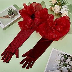 Бархатные перчатки с длинными пальцами&nbsp;AJEW-WH20067-005A