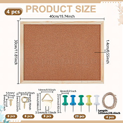 4 шт. прямоугольная пробковая доска для объявлений&nbsp;AJEW-GO0002-70