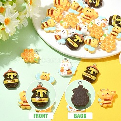 25шт 5 стиля непрозрачные подвески из смолы&nbsp;RESI-YW0006-16