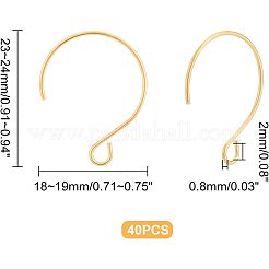 40 шт. ионное покрытие (IP) крючки для сережек из нержавеющей стали 304&nbsp;STAS-UN0036-42