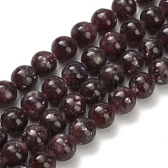 Натуральный лепидолит / пурпурный слюдяный камень бисер пряди&nbsp;G-H335-B03-6mm-A