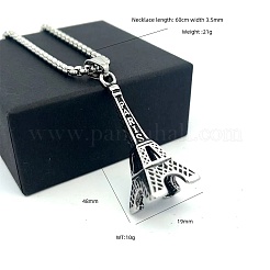 Винтажный кулон в виде парижской Эйфелевой башни из нержавеющей стали 304 для мужчин.&nbsp;EO0985