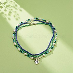 Набор ожерелий из бисера из натурального жемчуга и стеклянных семян&nbsp;NJEW-JN03961