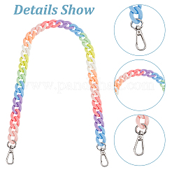 Акриловый ремешок для сумки на цепочке цвета радуги&nbsp;FIND-WH0143-47A