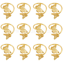 Бабочка железные кольца для салфеток&nbsp;AJEW-WH20070-109G