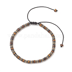 Браслеты из немагнитных синтетических гематитовых и натуральных бусин из тигрового глаза&nbsp;BJEW-JB13298