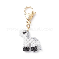 Подвески ручной работы из стеклянных бусин в форме пони&nbsp;HJEW-MZ00365