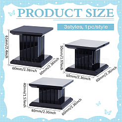 3 шт. 3 размера квадратных акриловых подставок для ювелирных изделий&nbsp;ODIS-WH0038-170B