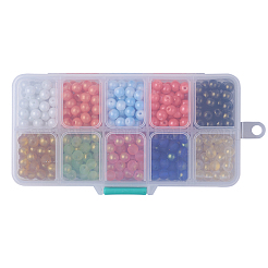 10 цвет спрей окрашенные стеклянные бусины&nbsp;DGLA-JP0001-03-10mm