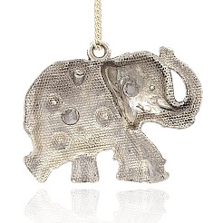Антикварные серебряного сплава горный хрусталь слон подвески&nbsp;PALLOY-J204-02AS