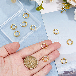 10 шт. латунные пружинные кольцевые застежки с покрытием из стойки&nbsp;KK-HS0001-33
