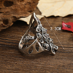 Кольца для пальцев из цинкового сплава с микропаве из кубического циркония&nbsp;QX9437