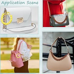 2 шт. 2-х цветные пластиковые цепочки для сумок с бусинами в форме сердца и железными кольцами-застежками&nbsp;PURS-GF0001-11B