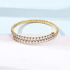 Женские браслеты-манжеты из нержавеющей стали 304 с микропаве из кубических цирконий&nbsp;BJEW-K293-04B-G