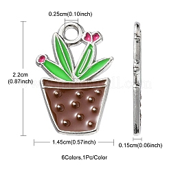 6шт 6 цвета сплава эмалевые подвески&nbsp;ENAM-YW0002-53