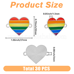 30 шт. эмалевые соединители из сплава радужного цвета&nbsp;ENAM-HY0001-15