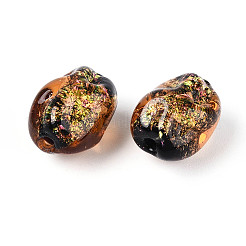 Нити из фольгированных бусин лэмпворк ручной работы&nbsp;FOIL-T008-07E