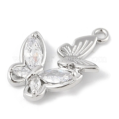 Латунные микропаве прозрачные подвески с фианитом&nbsp;KK-R219-33P