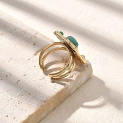 Кольца из натурального сердолика и нефрита&nbsp;STAS-Z112-03G