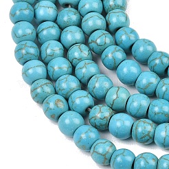 Синтетических нитей бирюзовые бусы&nbsp;TURQ-F007-01B-6mm