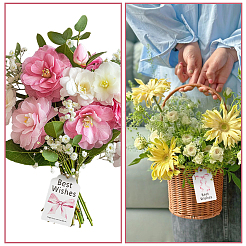 120 шт. 6 стиля День благодарения слова наилучшие пожелания бант печатная бумага спасибо подарочные бирки&nbsp;AJEW-SP0003-63A