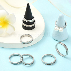 18 шт. 6 стиля 201 нержавеющая сталь рифленые кольца для пальцев&nbsp;RJEW-SC0001-33P