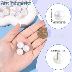 50шт УФ-покрытие Радужные переливающиеся акриловые бусины&nbsp;PACR-YW0001-41