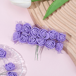 288шт. искусственный цветок из пенопласта и железа&nbsp;AJEW-SP0003-58C